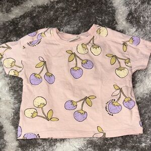 Zara Kids Pink and Purple Berry T-Shirt